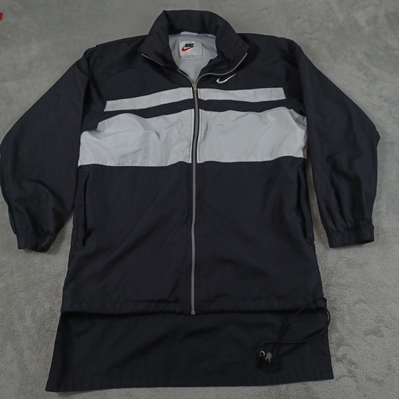 Vintage Nike Jacket Mens Smal Black Full Zip Activewear Lightweight - Picture 1 of 9
